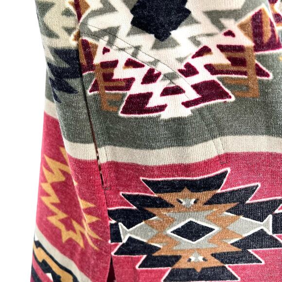 Ali Miles Sz Small Knit Sweater Jacket Blouse Shirt Top Aztec Red Ranch Montana - Picture 8 of 10